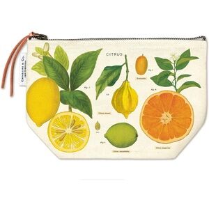 Cavallini & Co. Citrus Print Pouch - Cream and Orange